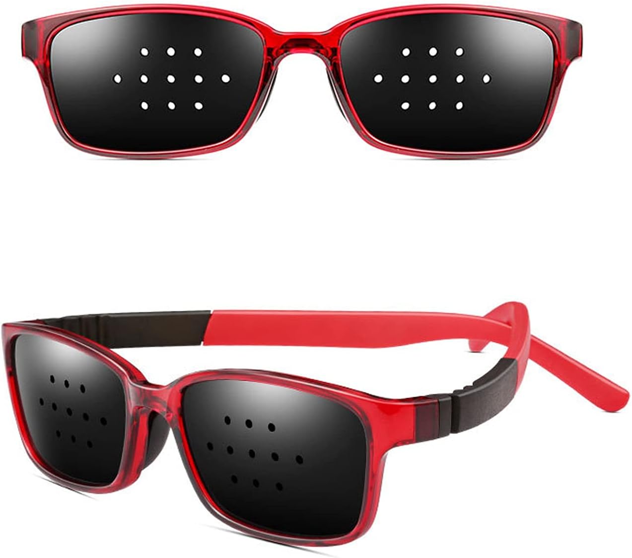 ピンホールメガネ 革新的な11穴設計 テンプルは180°回転できます